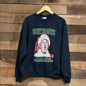 NWT Champion Barstool Men's 'Make America Jolly Again' Trump Christmas Crewneck